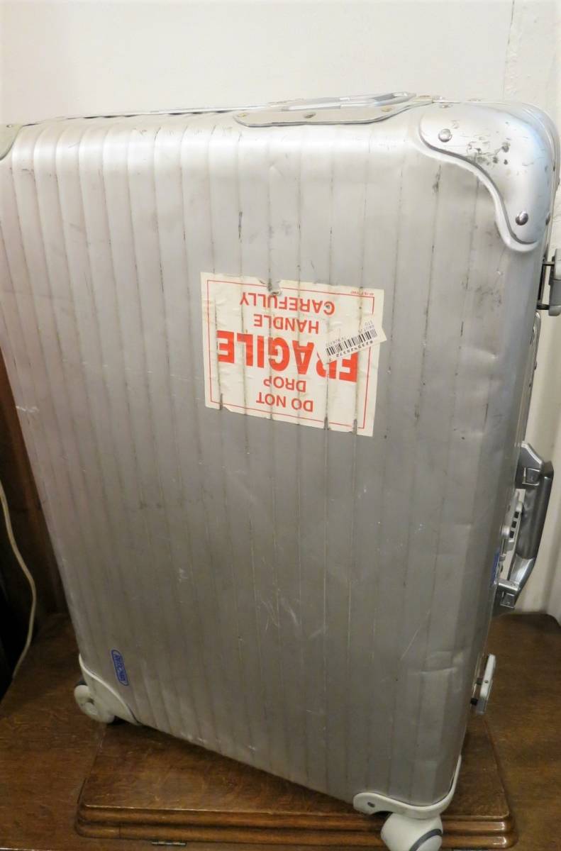 【値下げ】RIMOWAリモワ　シルバー スーツケース四輪キャリーケースビンテージ ☆RIMOWA リモワ / ヴィンテージ スーツケース 4輪 シルバー 大型