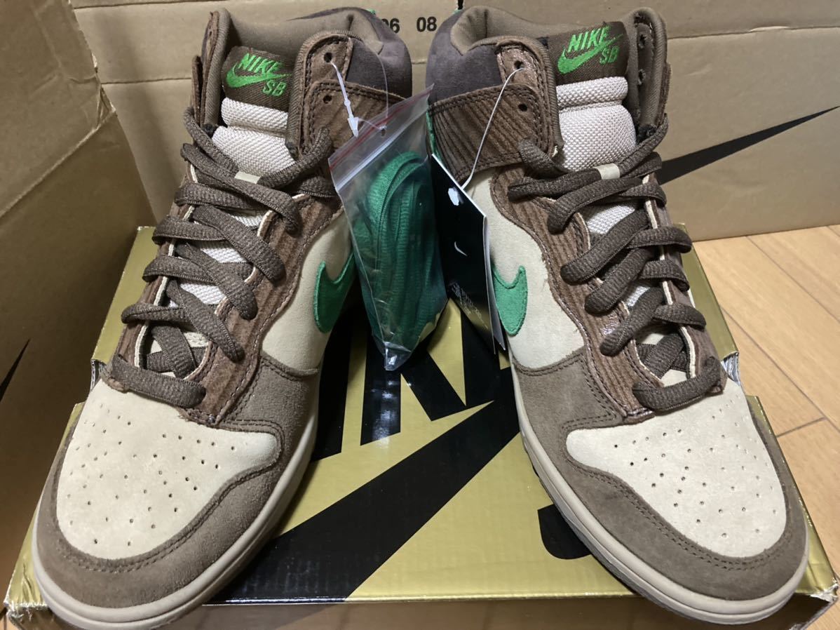 デッド NIKE DUNK HIGH PREMIUM SB WOOD DECK Tweed Classic Green  