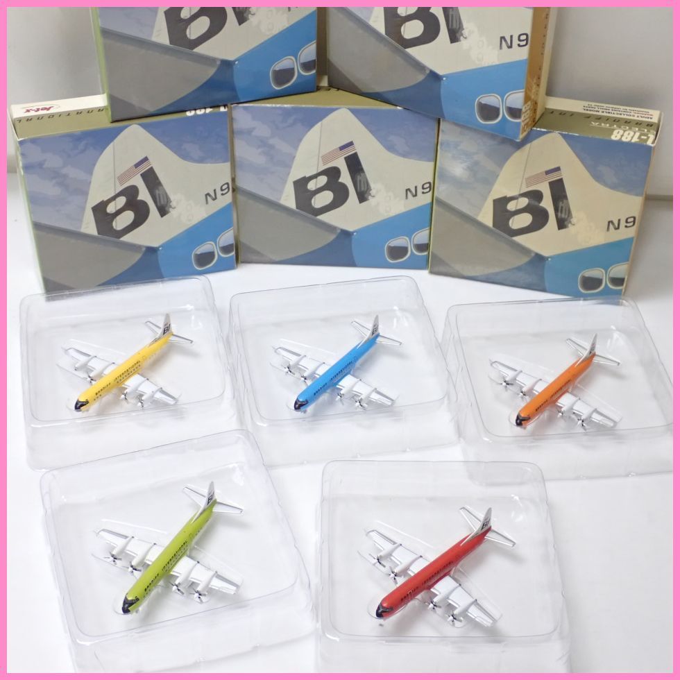 ★Jet-X/ジェットエックス ブラニフ航空 L-188 1/400模型 5機セット/外箱・おまけニュージーランド航空付き/飛行機/航空機$1771100054