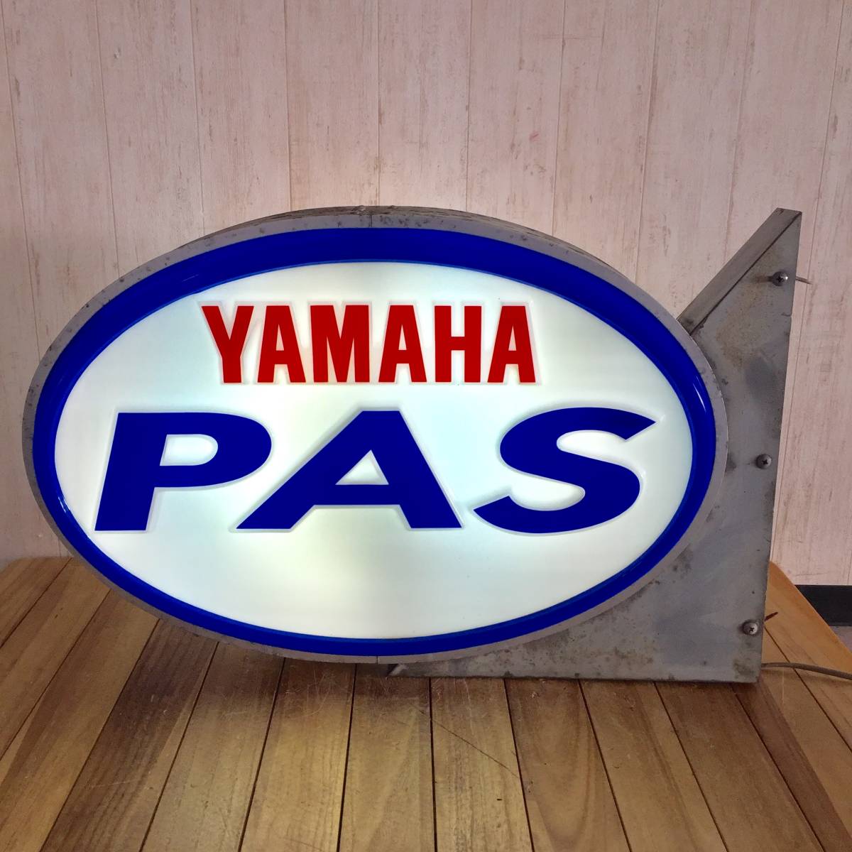 通電OK】YAMAHA ヤマハ PAS 電飾看板 パス 両面式 昭和レトロ 【公式通販】