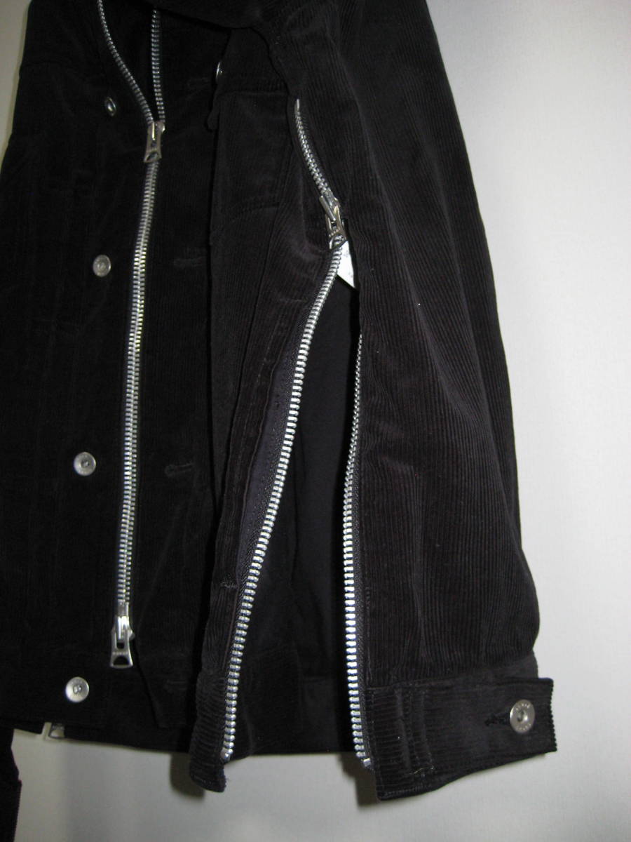 SACAI サカイ 21AW コーデュロイ Gジャン デニムジャケット 黒 襟ボア 