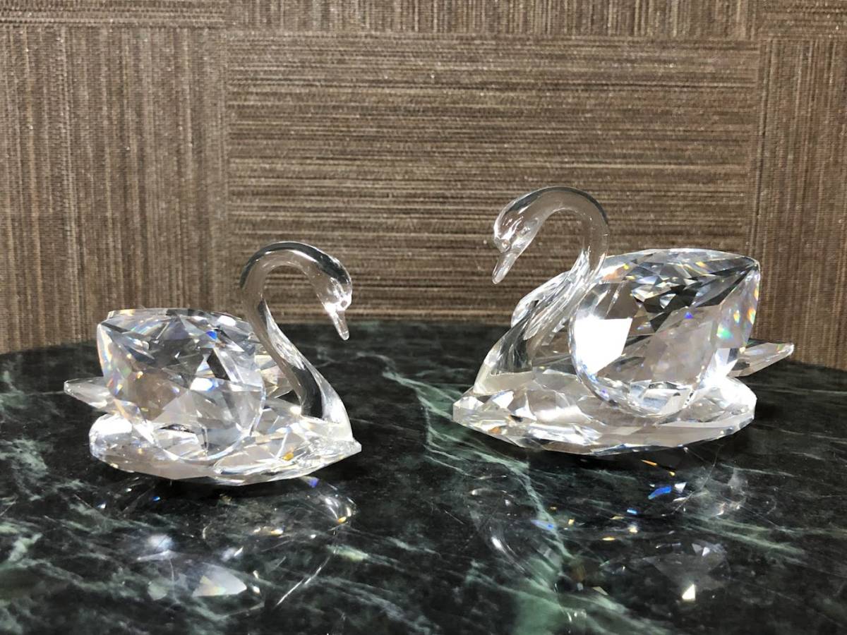 Swarovski クリスタル 白鳥のオブジェ SWAROVSKI - □極美品