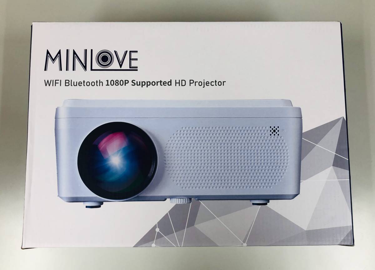 MINLOVE プロジェクター WiFi Bluetooth DVDプレイヤー内蔵 ホームシアター Airplay/DLNA機能搭載 1080Pサポート 720Pネイティブ解像度 MINLOVE プロジェクター Bluetooth ヤマダ 118S 4K対応