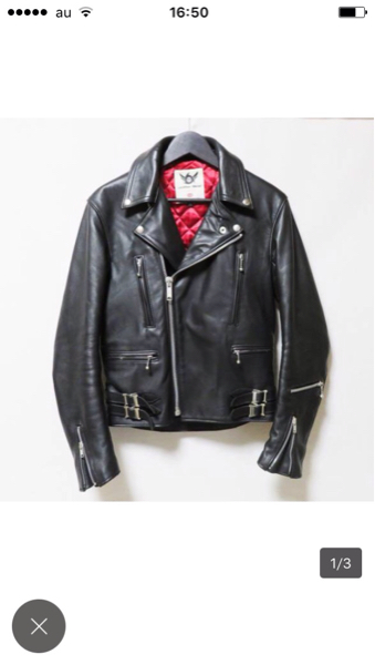 英国製 666 ライトニング型 ライダース タイトフィット 黒