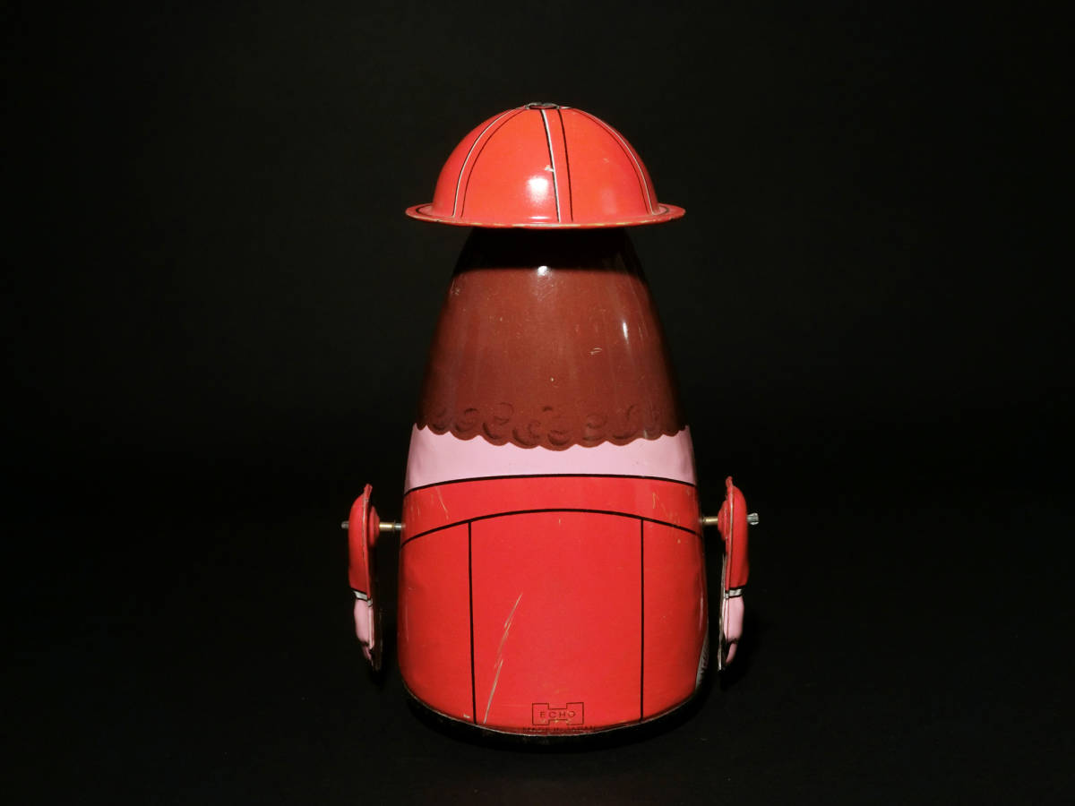 昭和レトロ ECHO製消防士ブリキ玩具『Mechanical EGG HEAD』箱付