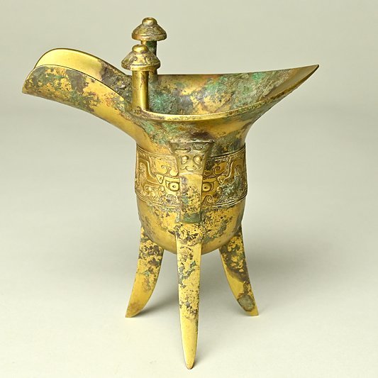 波多野正平造 青銅 饕餮文 爵