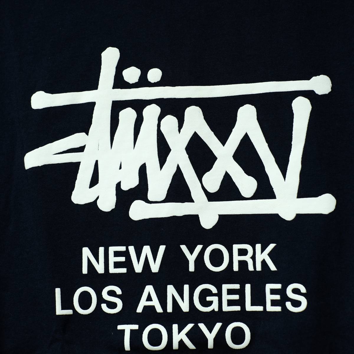 STUSSY 25周年 WORLD TOUR Tee 第1弾 Lサイズ ネイビー ワールドツアー 