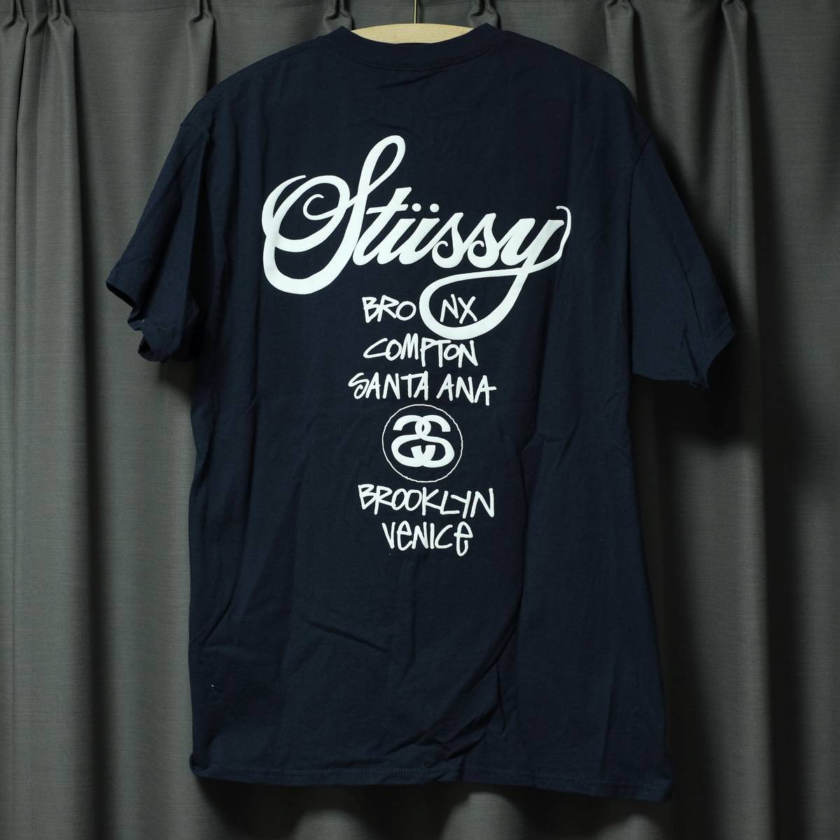 STUSSY 25周年 WORLD TOUR Tee 第1弾 Lサイズ ネイビー ワールドツアー 