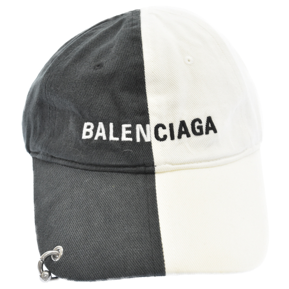 低価，限定セール バレンシアガ 21SS 50/50 CAP カラーブロック ベースボールキャップ 帽子 ブラック/ホワイト(服飾小物)｜売買されたオークション情報、yahooの商品情報をアーカイブ公開 - オークファン 服飾小物