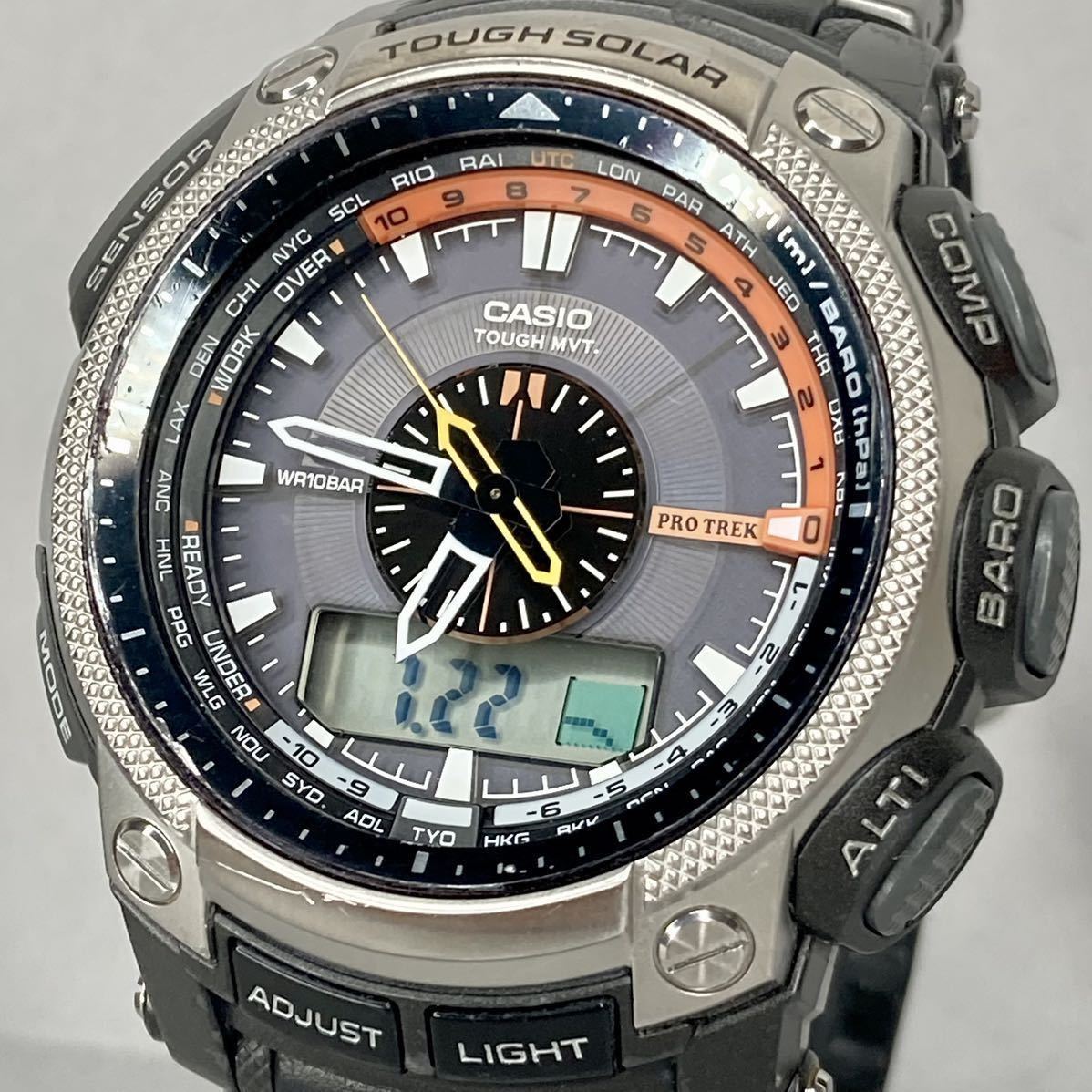 美品PROTREK PRW-5000-1JF タフソーラー 電波受信 電波ソーラー マルチ 