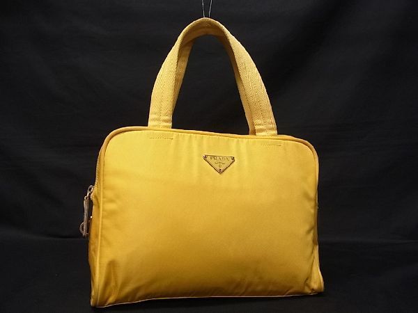【セール，正規品】 1円 PRADA プラダ テスートナイロン ハンドバッグ トートバッグ 手持ちかばん 手提げかばん レディース イエロー系 BA4440us(ハンドバッグ)｜売買されたオークション情報、yahooの商品情報をアー かばん、バッグ