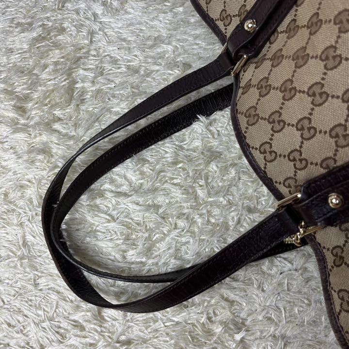 GUCCI GG柄 シェリーライン キャンバス トートバッグ チャーム付 美品
