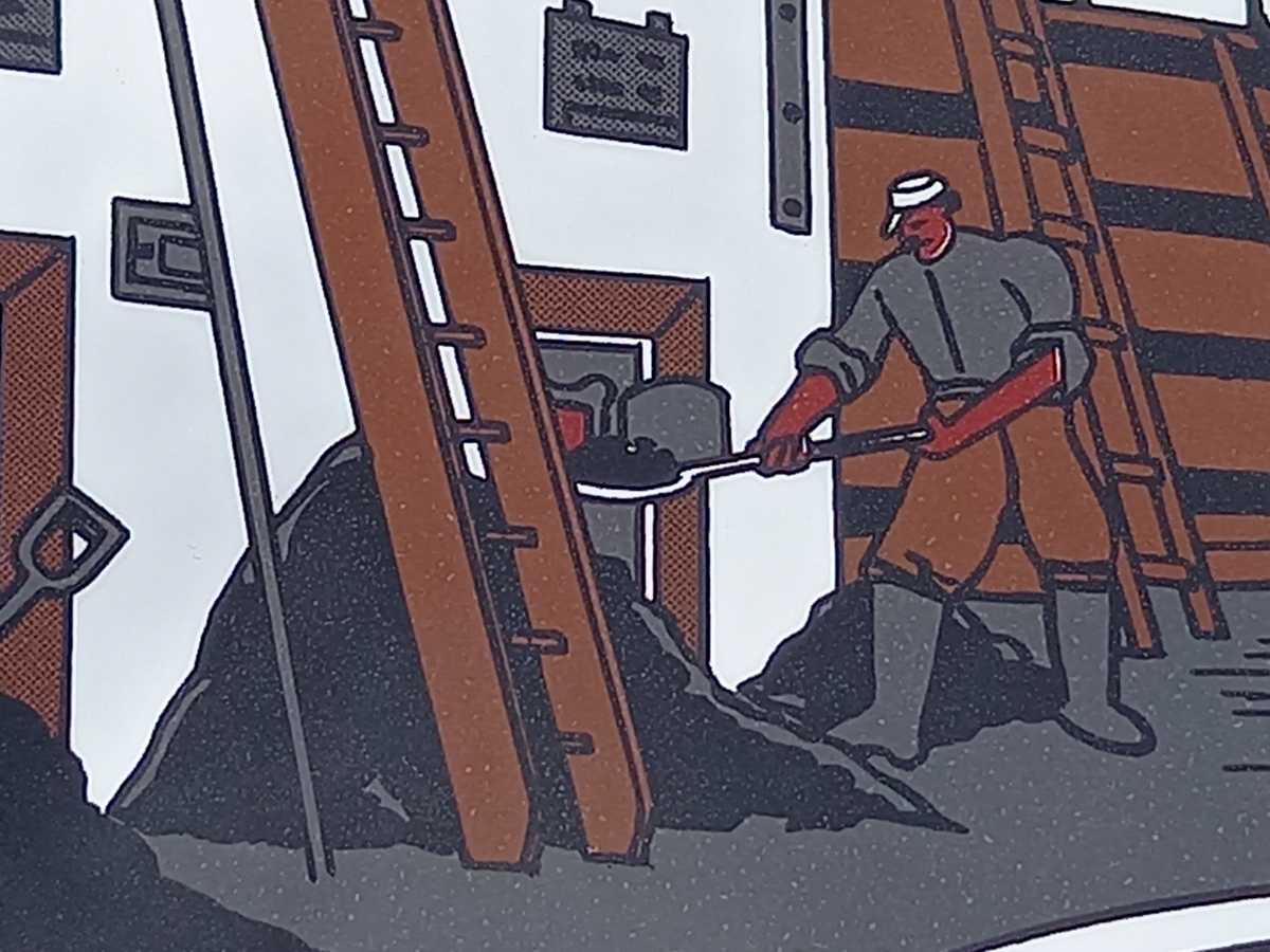 ニッカウイスキー 蒸溜工場 パブミラーあ⁄木版画家 奥山儀八郎 逆文字