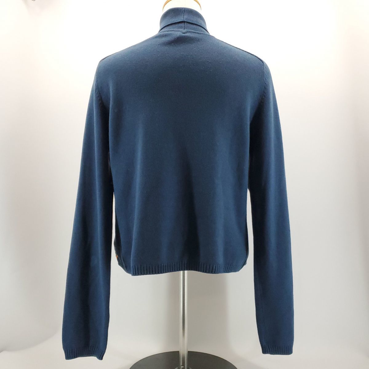 エルメス タートルネックニット シルク ウール ブルー系 HERMES レディース 中古 ◆3111/藤枝インター店