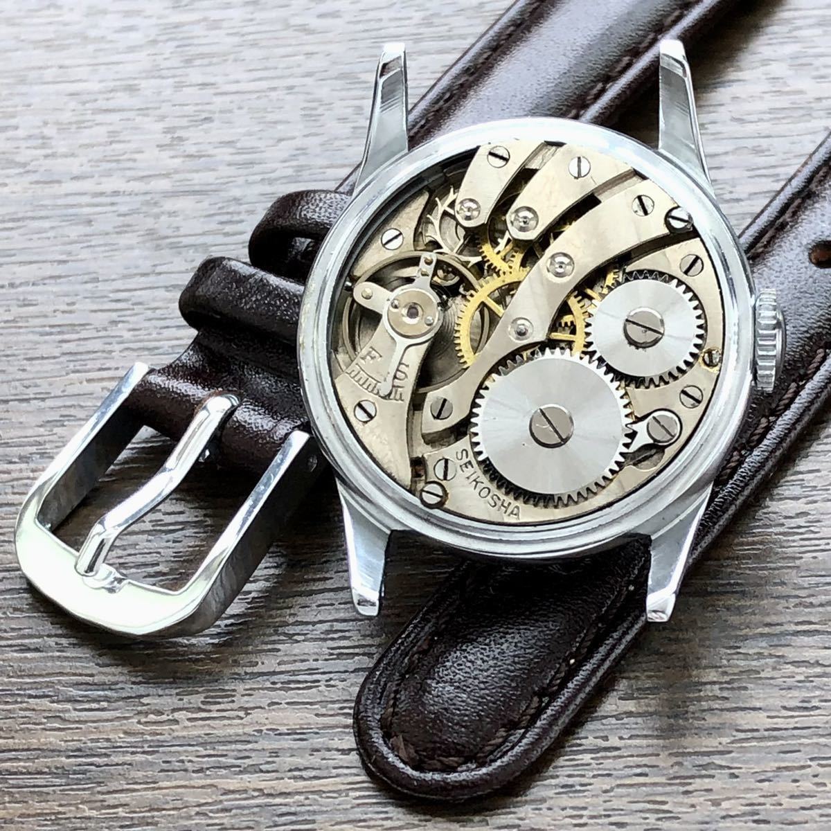 希少 ☆ 精工舎 SEIKO セイコー 1940年代 新10A型 バナナムーブメント
