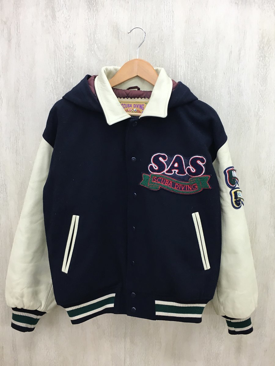 【低価，人気】 SAS スタジャン/M/ウール/NVY(Mサイズ)｜売買されたオークション情報、yahooの商品情報をアーカイブ公開 - オークファン スタジアムジャンパー