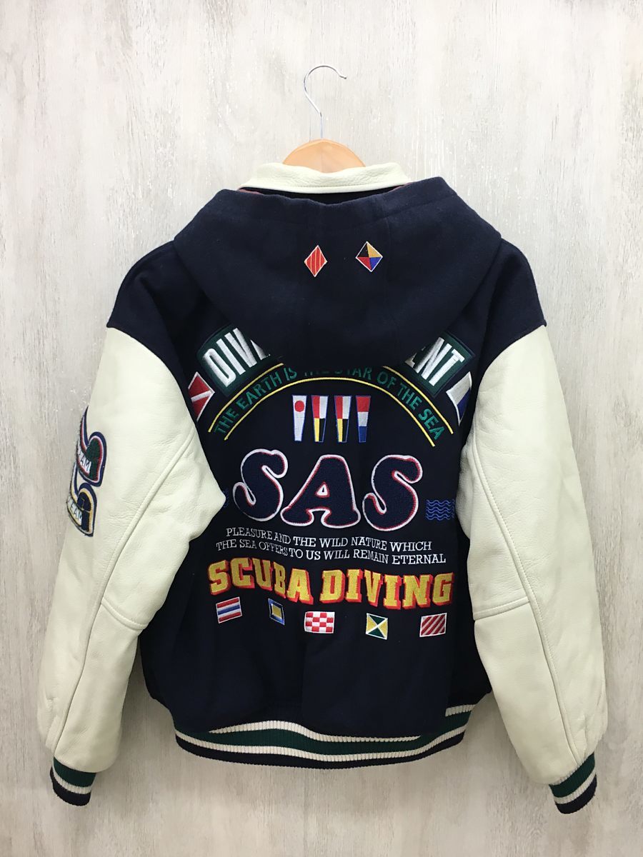 SAS◆スタジャン/M/ウール/NVY &frasl; SAS(エスエーエス) スタジャン&frasl;M&frasl;ウール&frasl;NVY メンズMサイズ スタジアムジャンパー MASTERPIECE◇スタジャン&frasl;XL&frasl;ウール&frasl;NVY