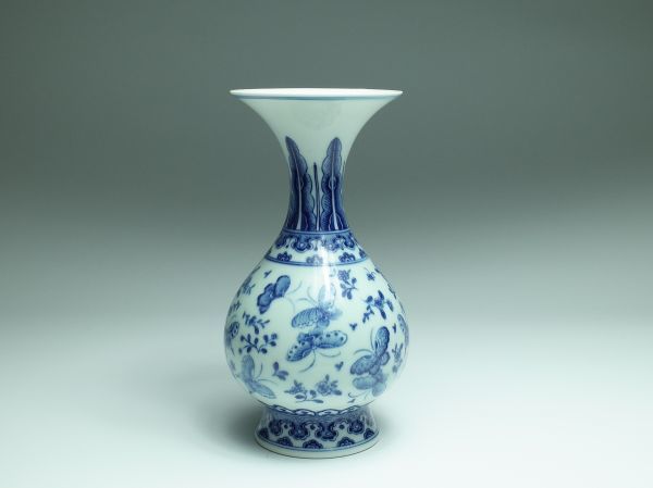 花瓶 中国骨董清「大清乾隆年製」銘青花花文花瓶花入れ唐物華道用具