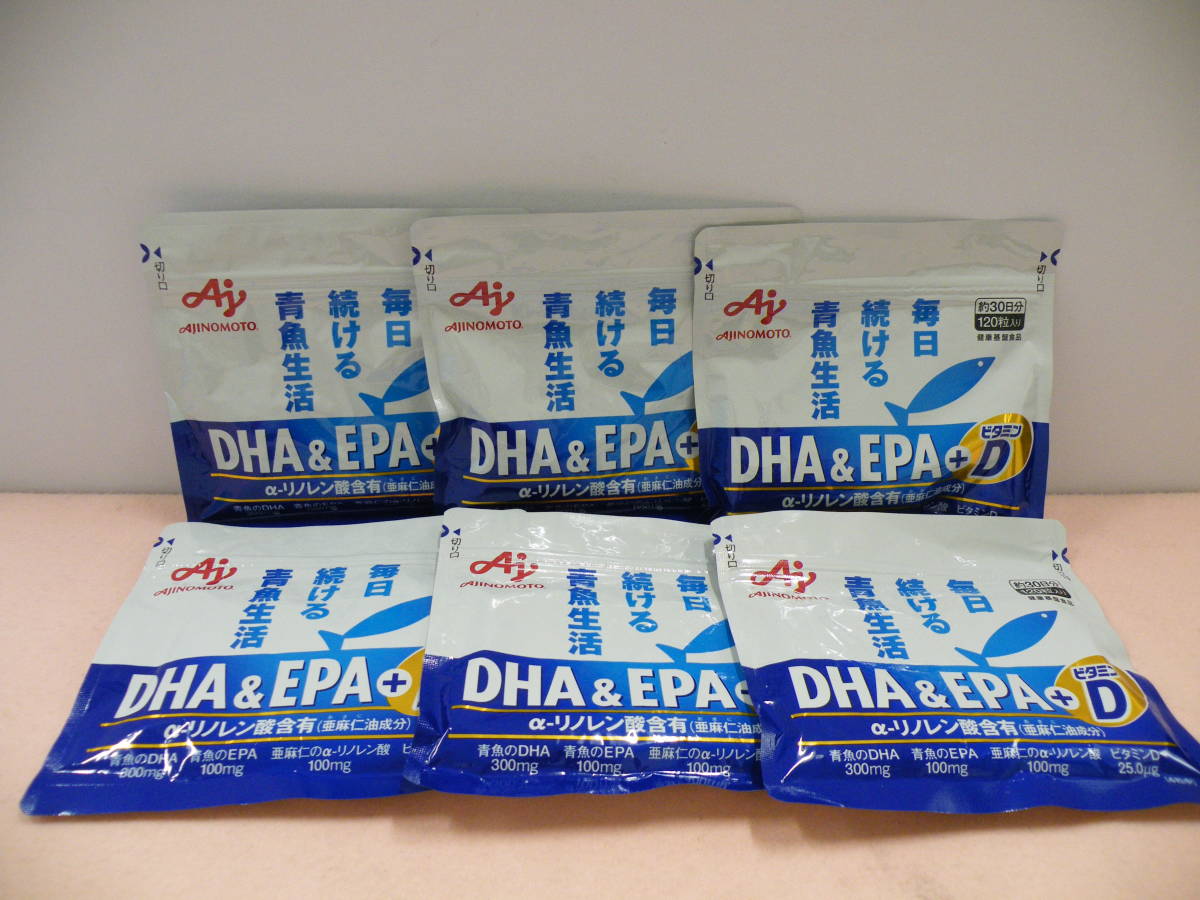  味の素 DHA&EPA+ビタミンD 約３０日分 １２０粒入 ６袋(DHA)｜売買されたオークション情報、yahooの商品情報をアーカイブ公開 - オークファン DHA