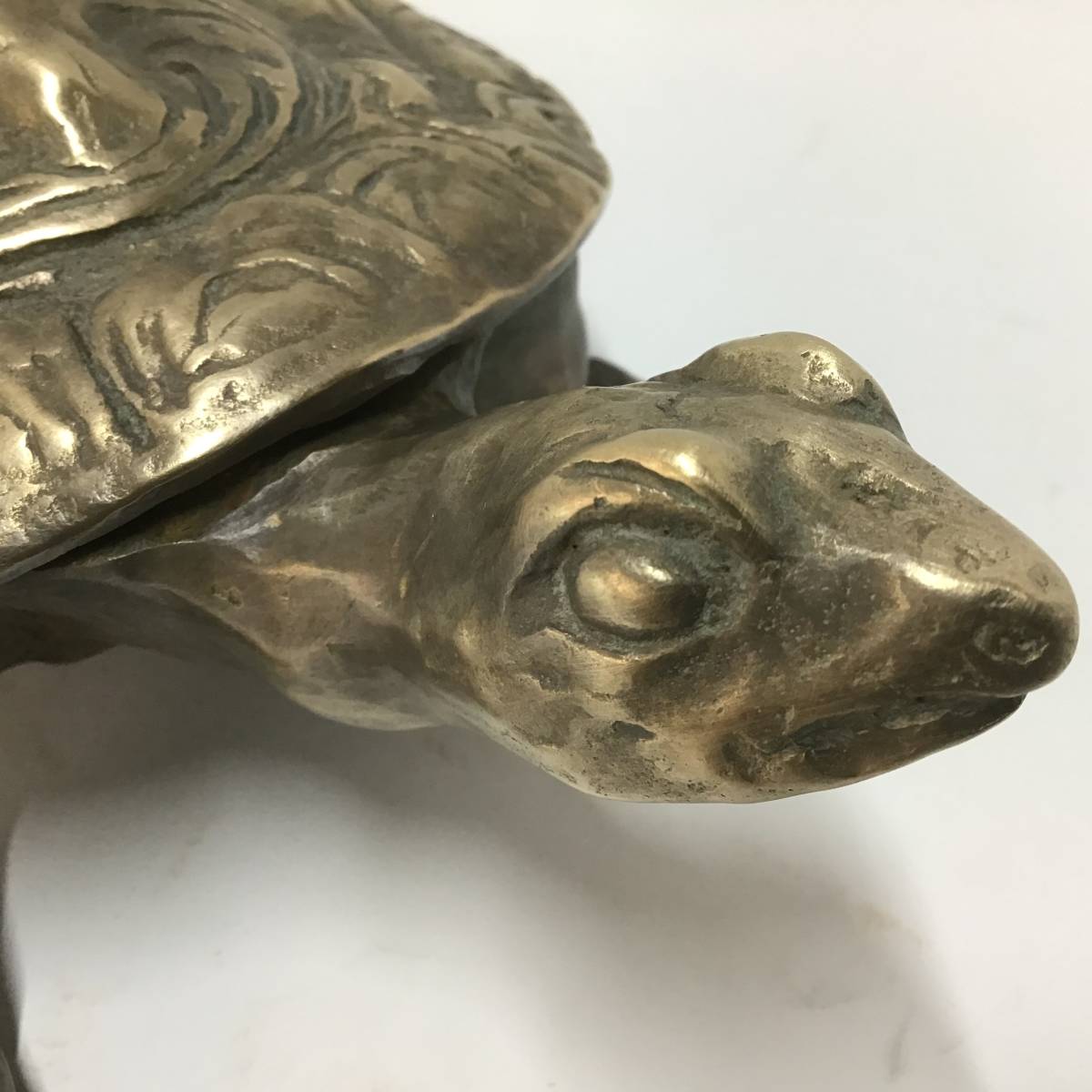 亀 銅 真鍮 甲羅 万年 長寿 置物 スッポン オブジェ 1500g ブロンズ