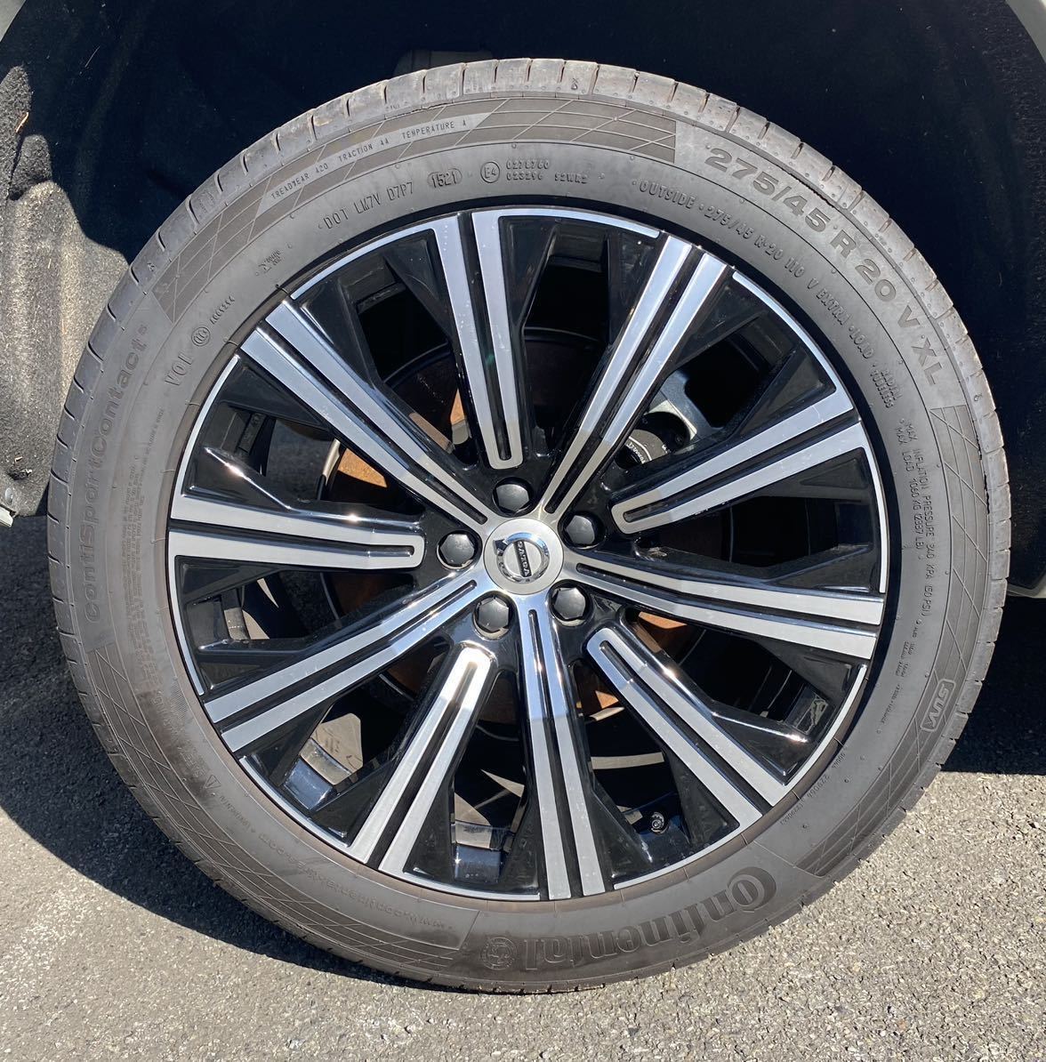 ボルボ. VOLVO.１本.20インチ ダイヤモンドカット.ホイールXC40 XC60 XC90 5X108 20X9J.off38.5 .コンチスポーツコンタクト.275/45R20 