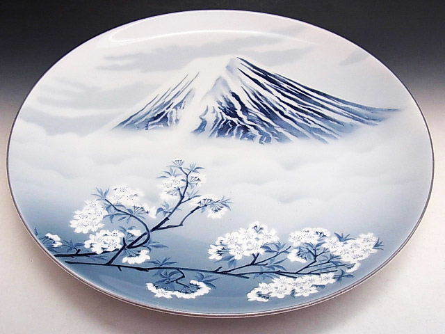 オールドノリタケ 日本陶器 日本皇紀2600年記念 富士山 桜 飾皿