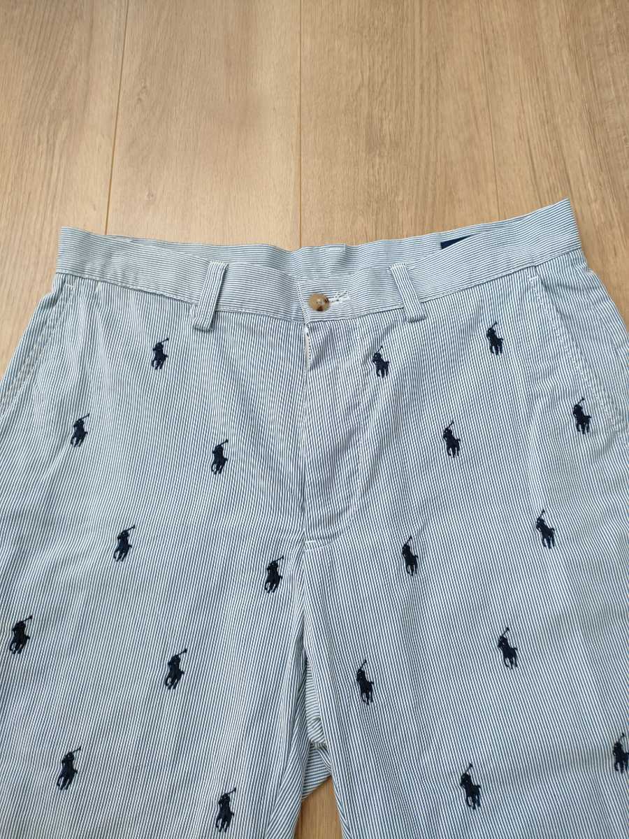 【POLO RALPH LAUREN】ラルフローレン ハーフパンツ ショートパンツ W29 美品 ストライプ 総柄 送料無料