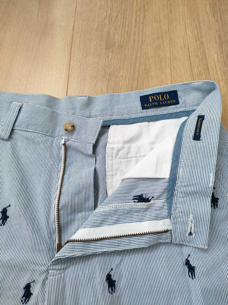【POLO RALPH LAUREN】ラルフローレン ハーフパンツ ショートパンツ W29 美品 ストライプ 総柄 送料無料