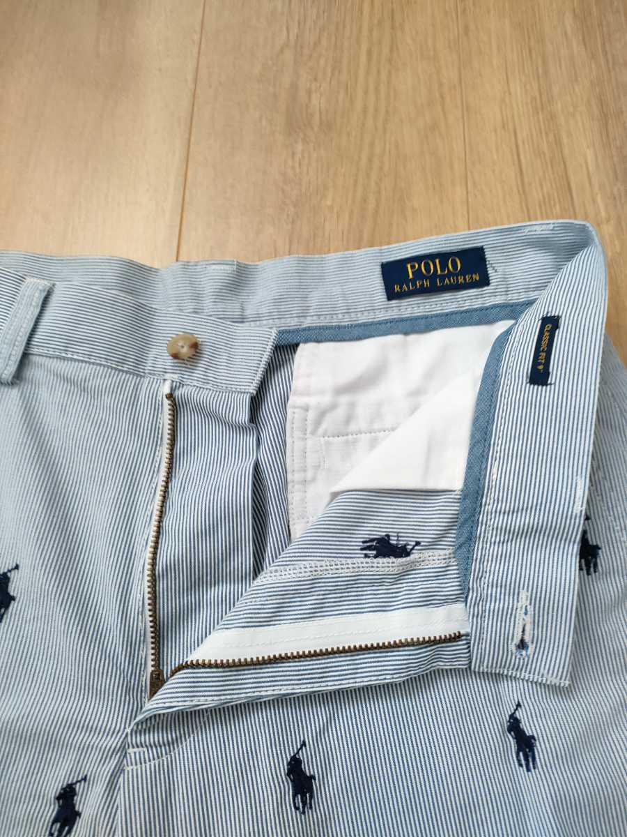 【POLO RALPH LAUREN】ラルフローレン ハーフパンツ ショートパンツ W29 美品 ストライプ 総柄 送料無料
