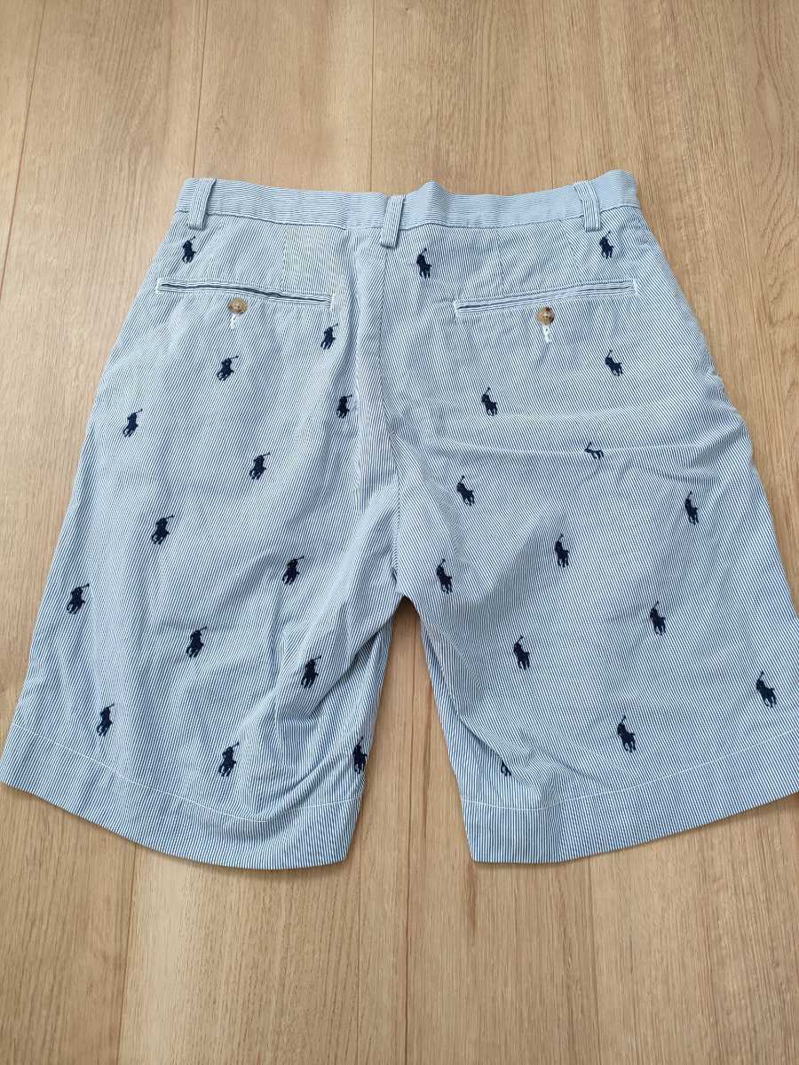 【POLO RALPH LAUREN】ラルフローレン ハーフパンツ ショートパンツ W29 美品 ストライプ 総柄 送料無料