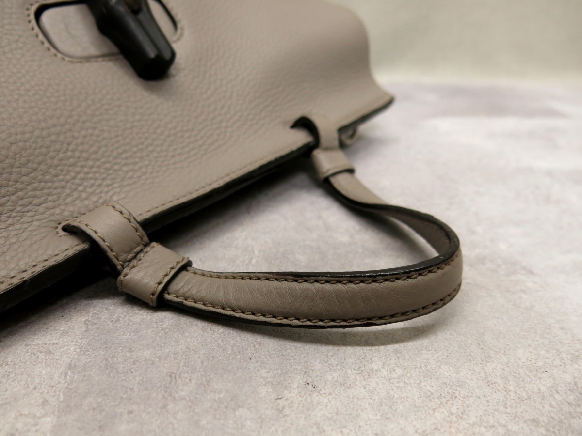 ○超美品○GUCCI グッチ○バンブー ターンロック○ロゴ型押し○カーフ 