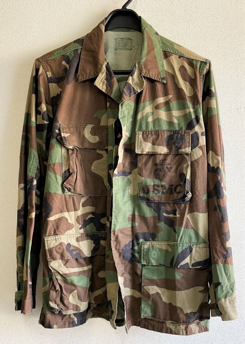 米海兵隊　M81ウッドランド迷彩　BDUカモジャケット　SMALL-REGULAR　DLA100-8?-C-0818　USMC　ERDL