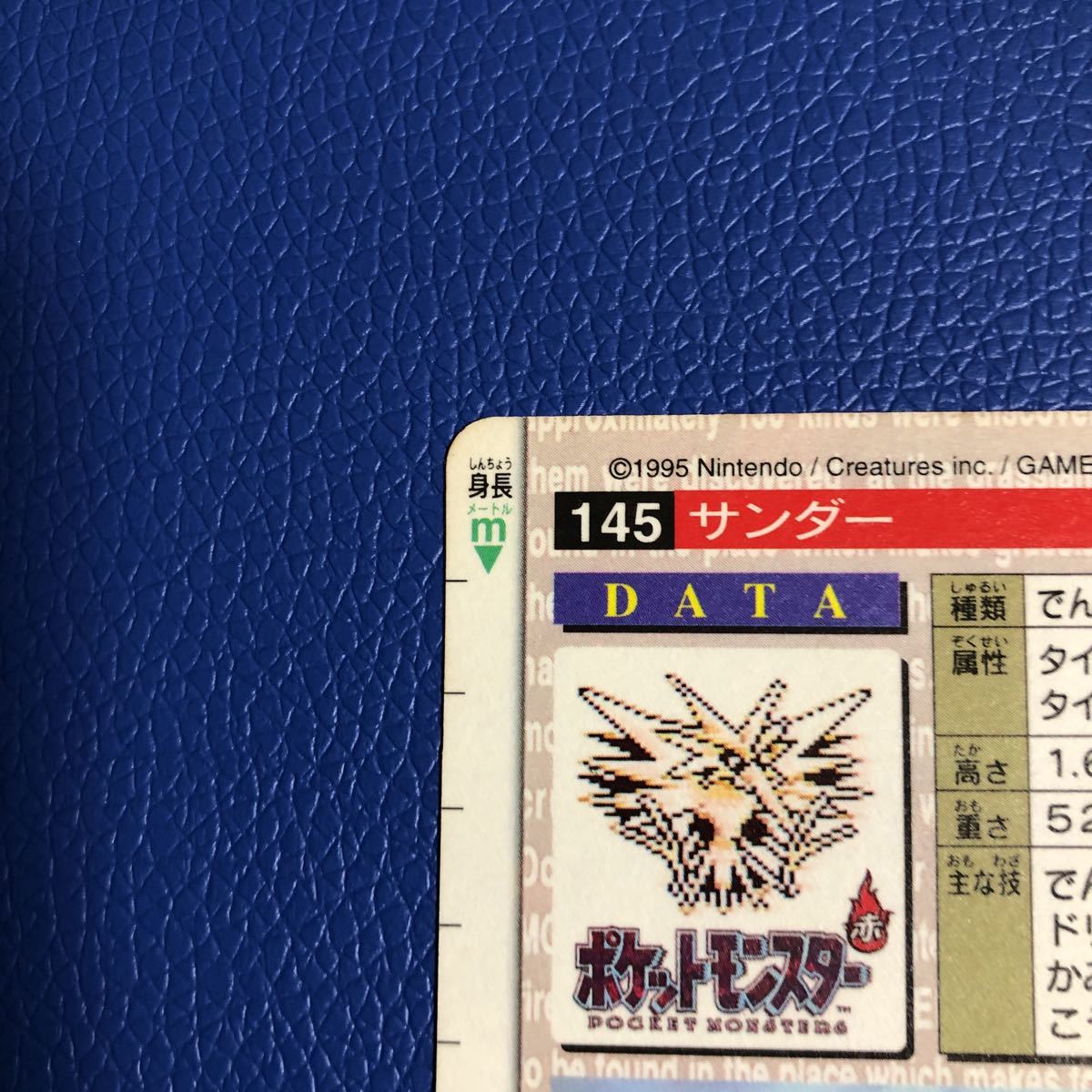 サンダー ポケモンカード キラ 赤 バンダイ シールダス カードダス 未