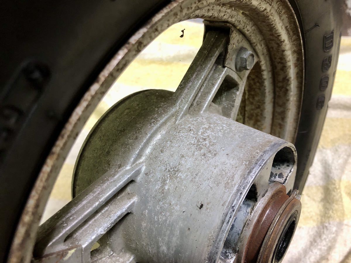 角目シャリー 角シャリ 純正 リア タイヤホイールセット D306 3.50-10 