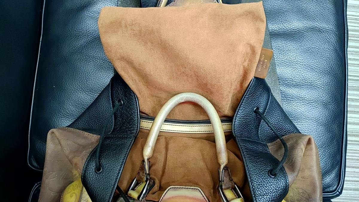使用品 BERLUTI HORIZON ベルルッティ ホライゾン レザー バックパック 