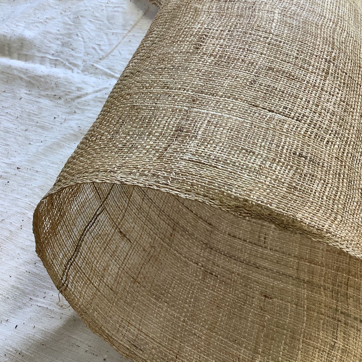 古布前掛け専門屋◇珍品◇産地不明◇麻◇反物◇地織◇12m◇自然布原子  