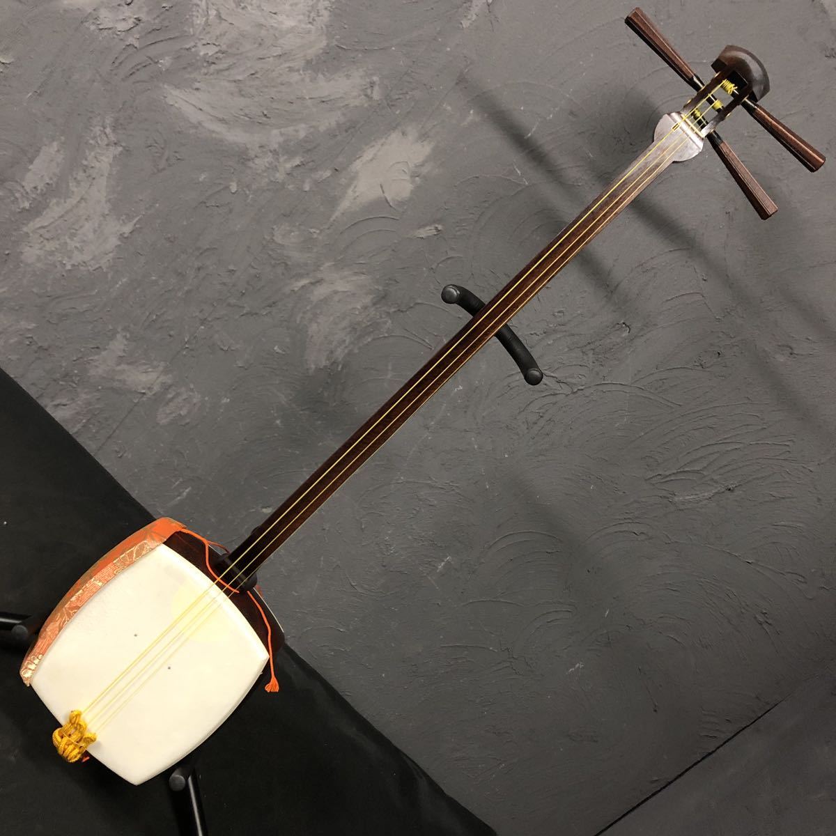 長唄三味線 子持ち綾杉胴 紅木 細棹 金細 トチ 正寸 桐胴板 1枚溝 高級
