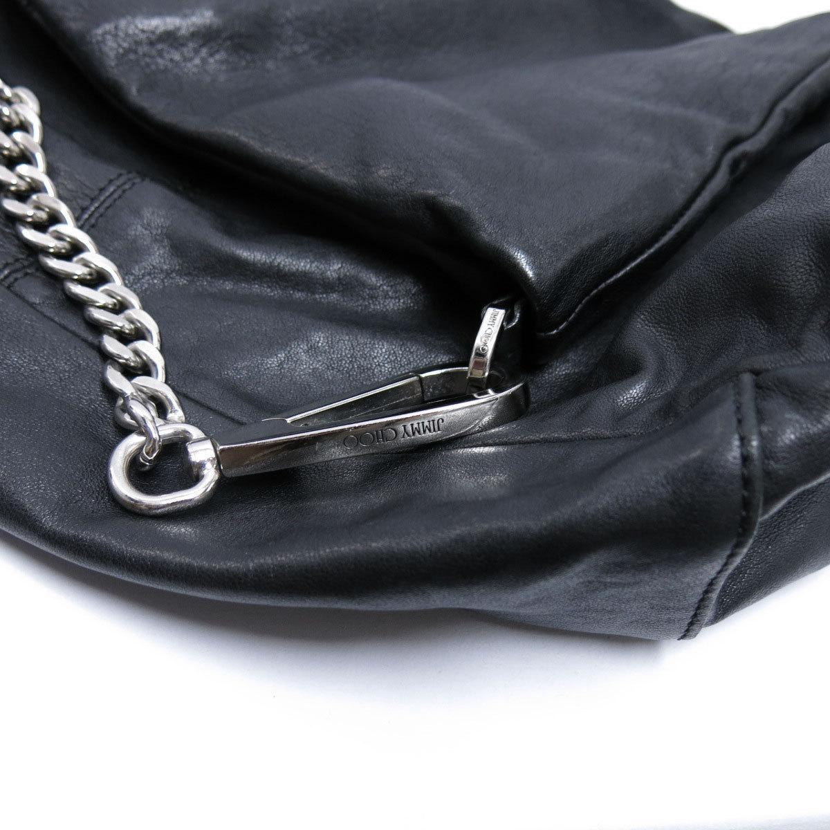 JIMMY CHOO バイカーチェーンショルダーバッグ BLACK ジミーチュー
