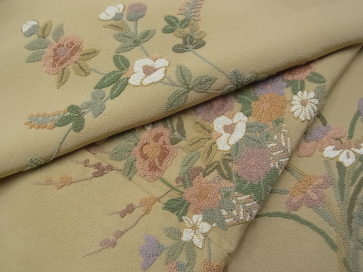 ゆめsaku 未着用 京友禅 金駒刺繍“吉祥の風に華が舞い人それぞれに想い 