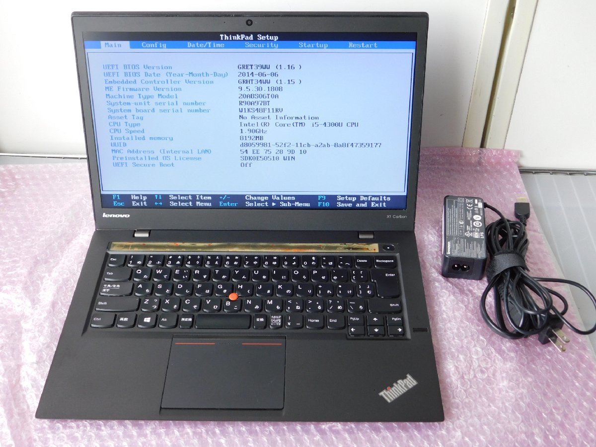 動作品！Lenovo ThinkPad X1 Carbon Gen2 (20A8