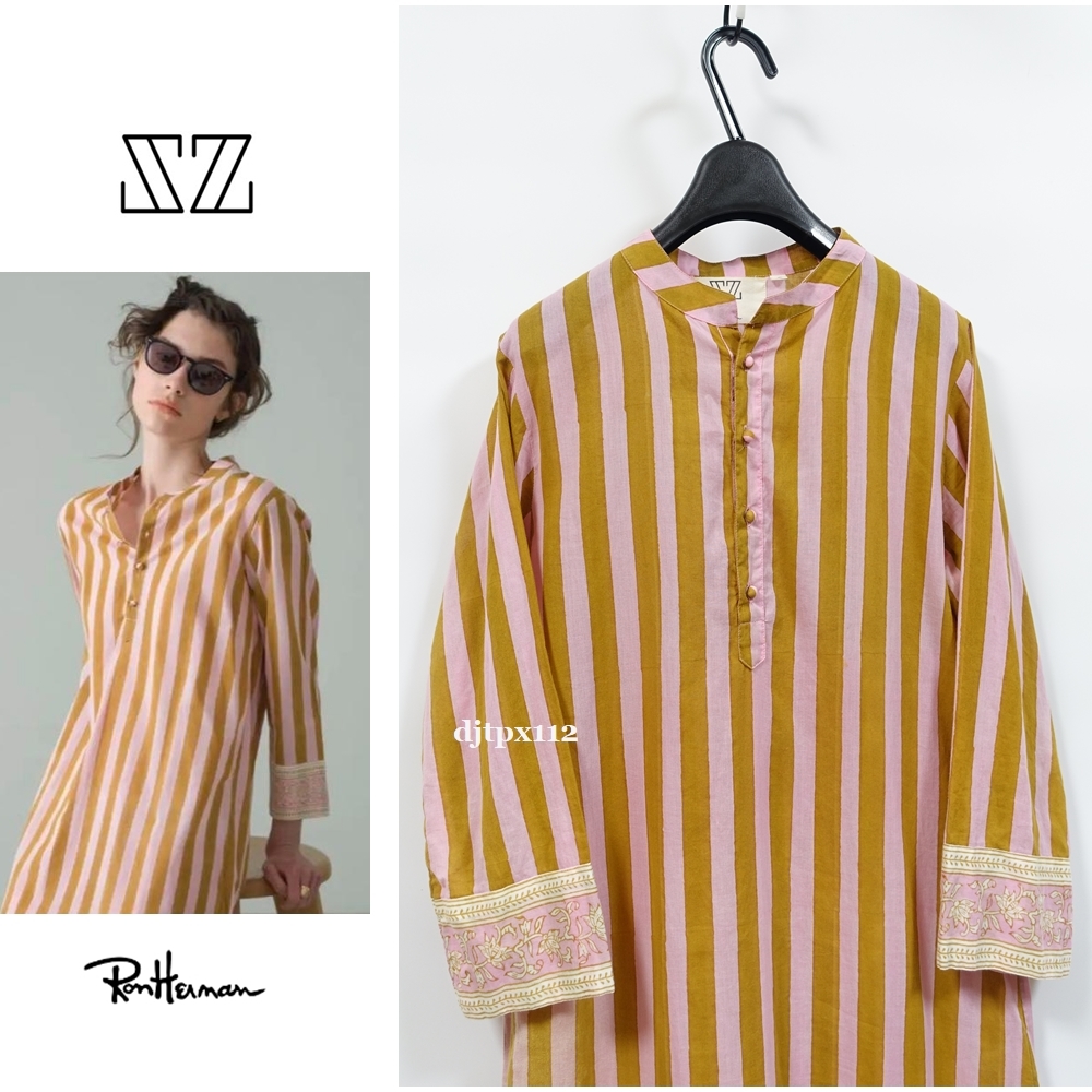 Ron Herman × SZ Blockprints 別注2021 ストライプ柄 カフタン