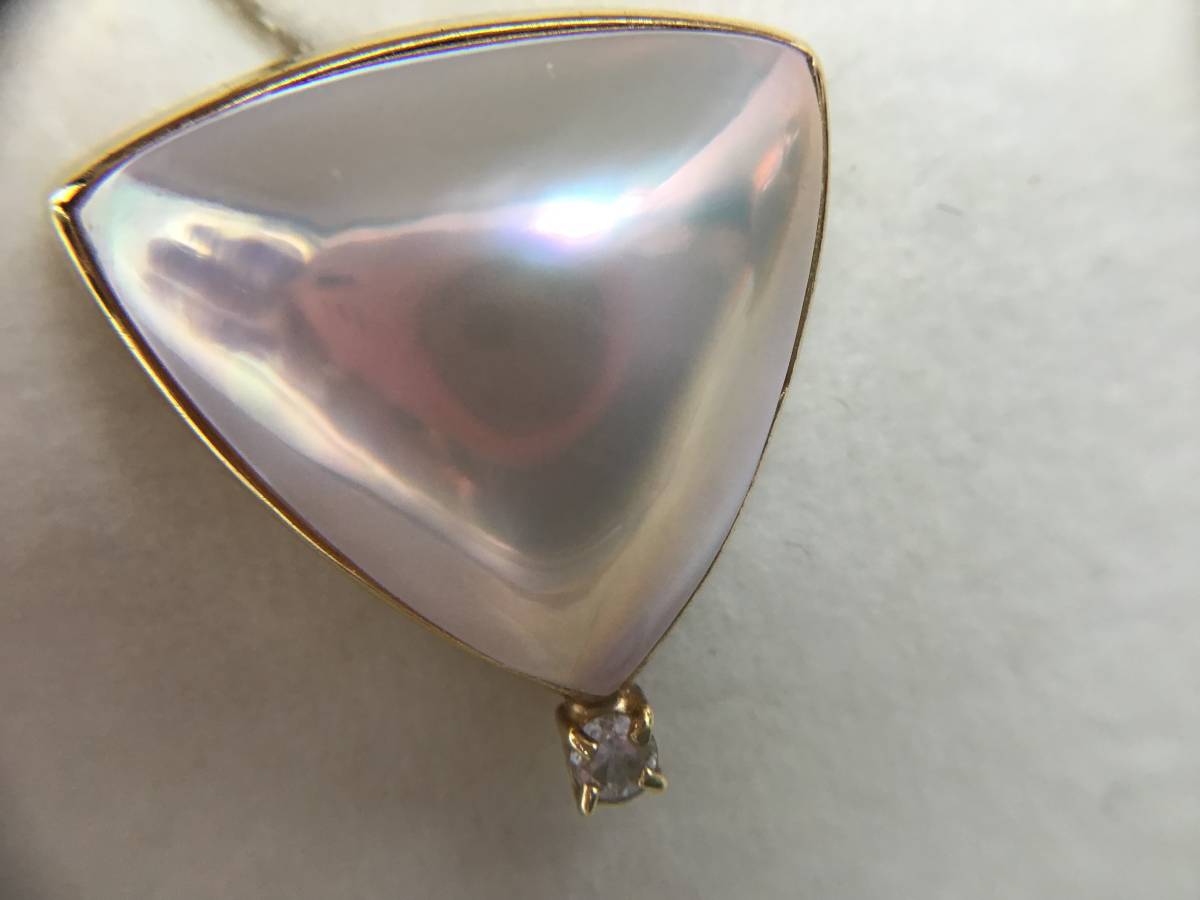 2779 田崎真珠 TASAKI K18 トライアングルマベパールピアス 5.11g 
