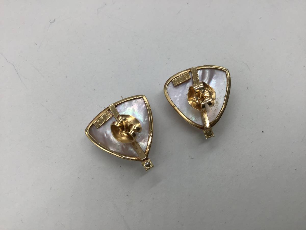2779 田崎真珠 TASAKI K18 トライアングルマベパールピアス 5.11g 