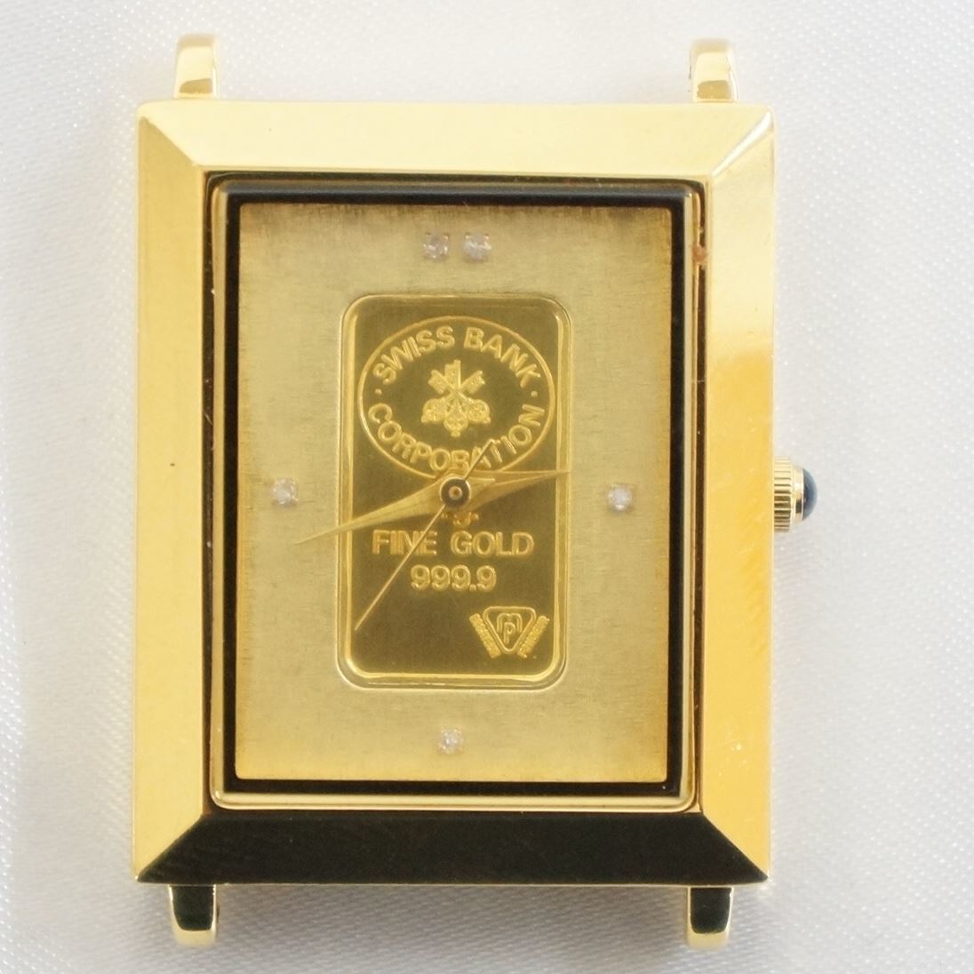 スイスバンク57893B 999.9ゴールドプレート 時計 SWISS BANK スイスバンク SK-125-C SK-126-C FINE GOLD 999.9 1g gold