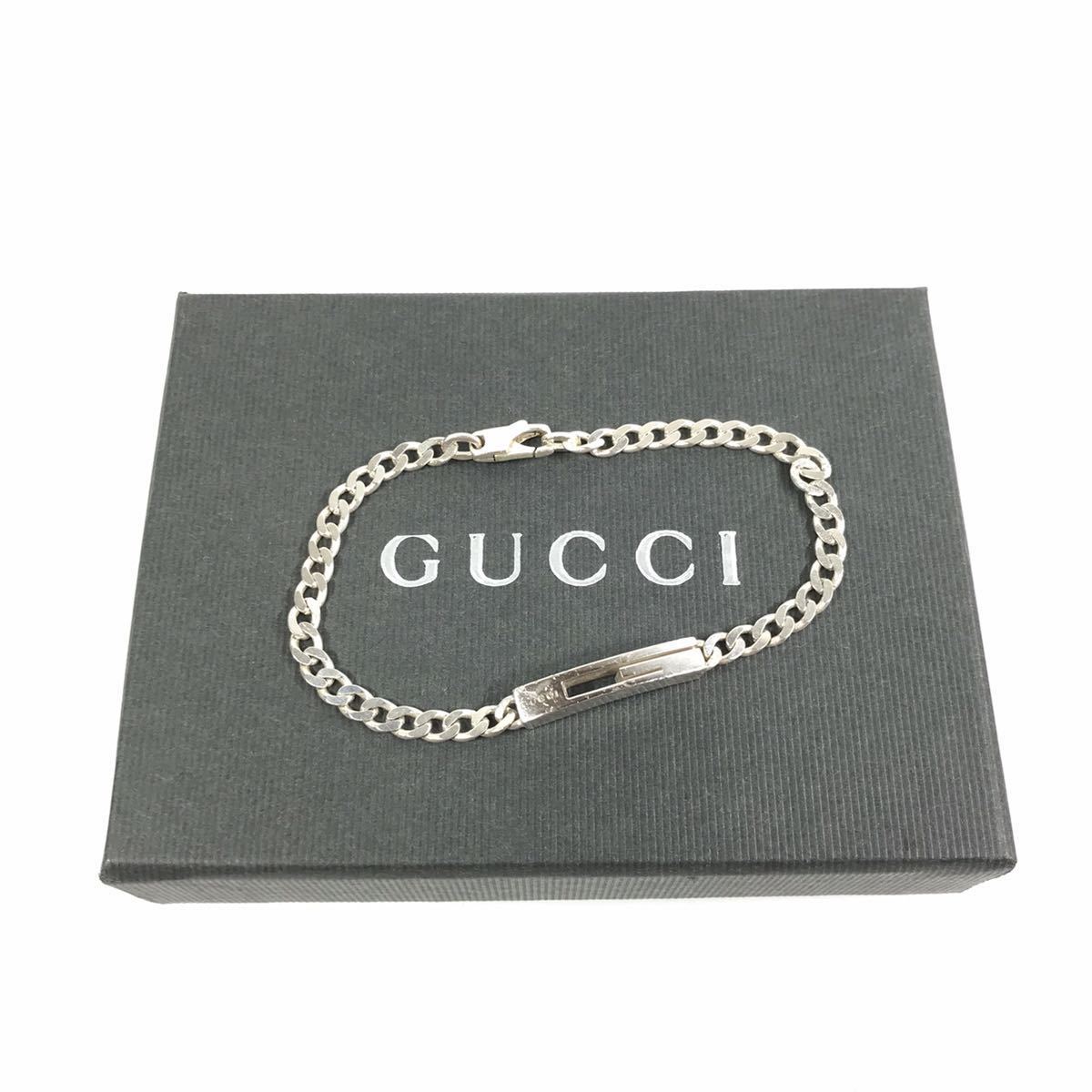 グッチ】本物 GUCCI ブレスレット Gロゴモチーフ 喜平 シルバー925 