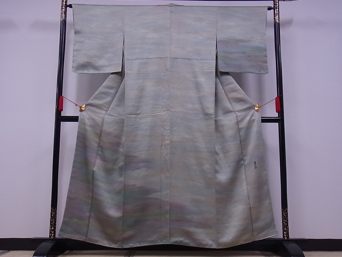 着物屋こころ 訪問着 作家物 霞文 暈し染め さが美扱い 着丈157cm
