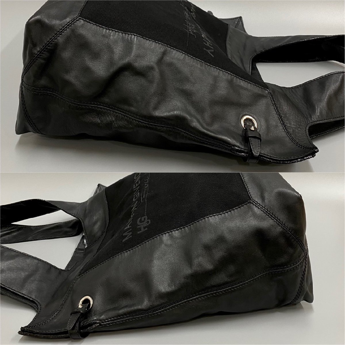 1円 極 美品 GIVENCHY ジバンシィ ジバンシー ロゴ レザー 本革