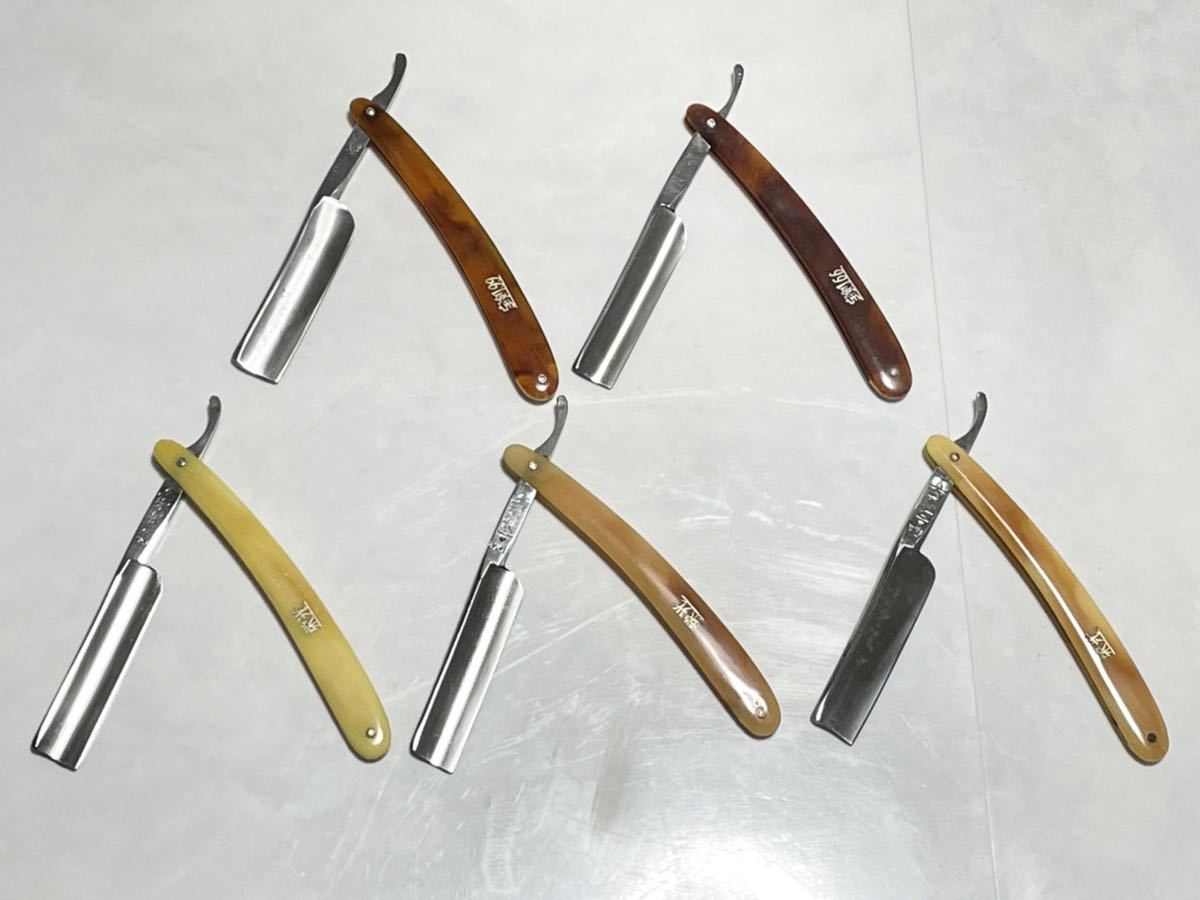 ☆ 希少 西洋剃刀 栄光 宝剣 5本セット YASUKI 理容 N(理美容店用品