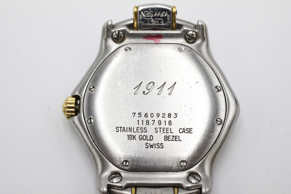 ◎【行董】EBEL エベル 1911 腕時計 クォーツ デイト 白文字盤 18K 18 