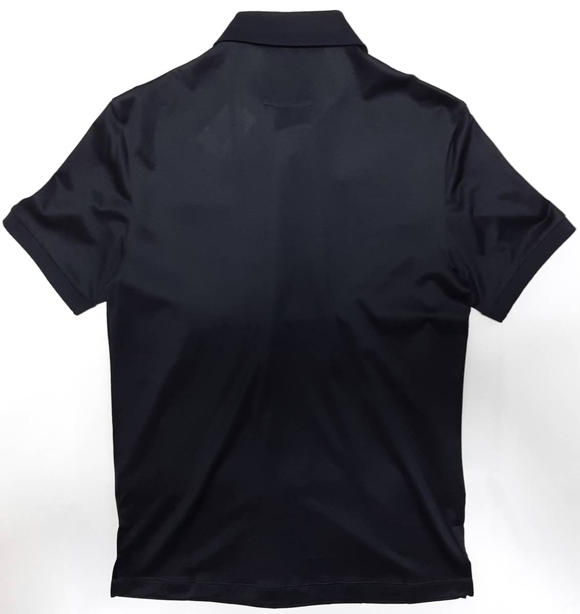 [新品] EMPORIO ARMANI　定番無地となる、ジャージ素材の【メンズ・半袖ポロシャツ】◆2022年春夏モデル　サイズ：M(48相当)　◆色：紺